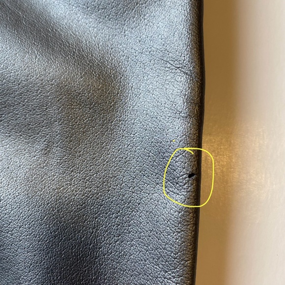 Tower Hill Collection Grey Metallic High Rise 100% Leather Pants Size 6 - Picture 11 of 13